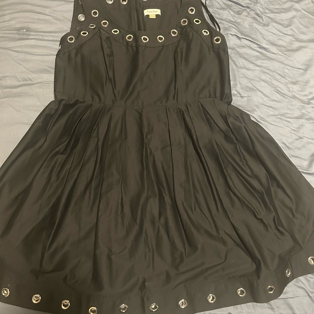 Calvin Klein Little black Dress with Silver Eyelets